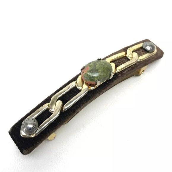 LOUIS VUITTON Pre-shoes Valletta Hair Accessories Brown/Green Velor/Metal